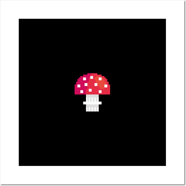 Mushroom Master Fly Agaric Pixel Art Wall Art by Mushroom Master